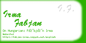 irma fabjan business card